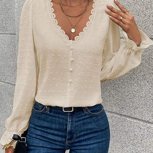 Lorsion All-Match Minimalist Women’s Shirt – Long Sleeve Chenille Top for Daily Wear