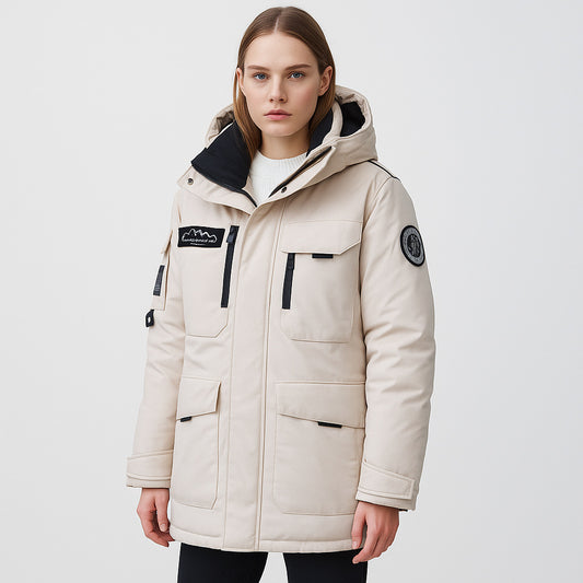 Hooded Workwear Parka Down Jacket For Women Winter