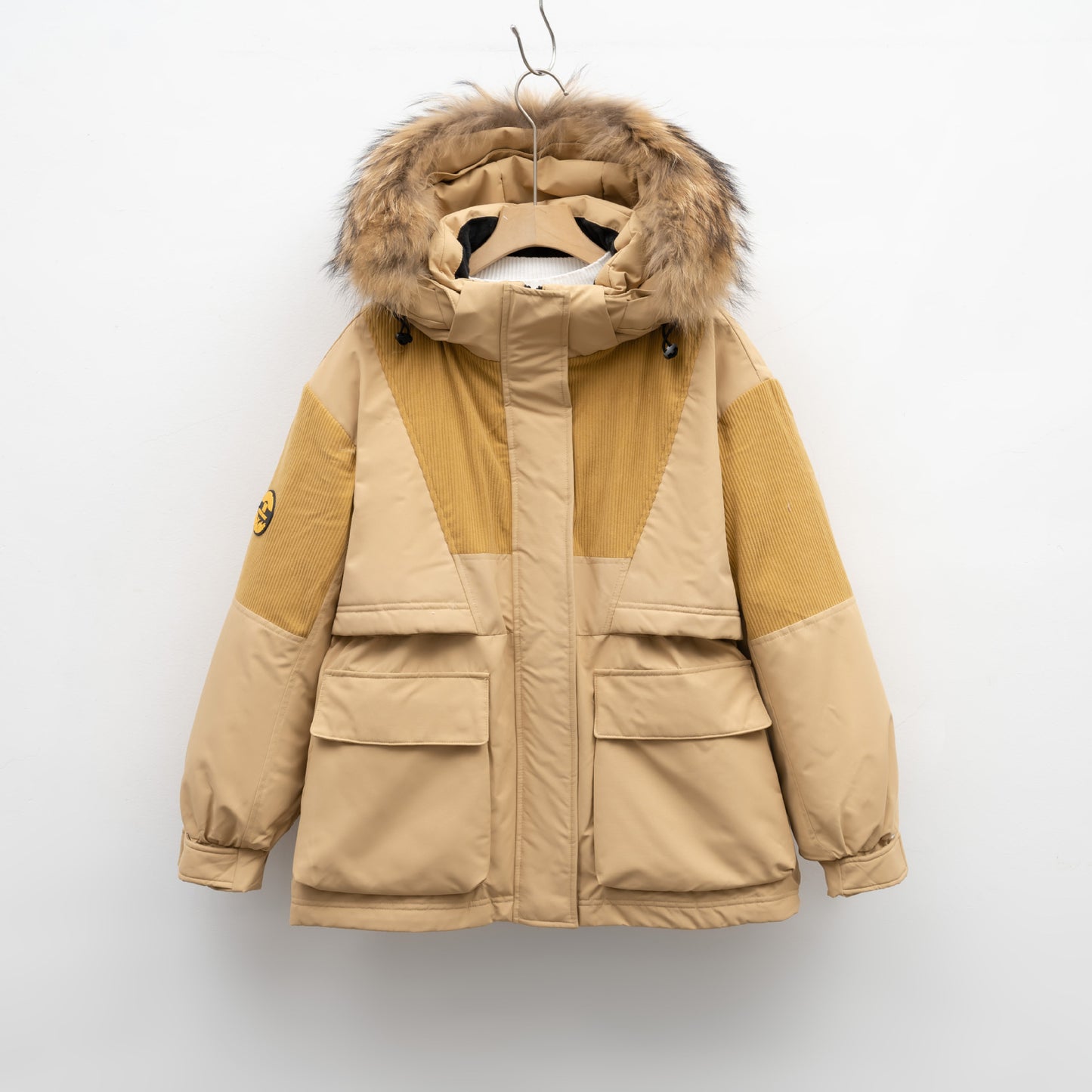 Hooded Jacket Fox Fur Women's Workwear Collar