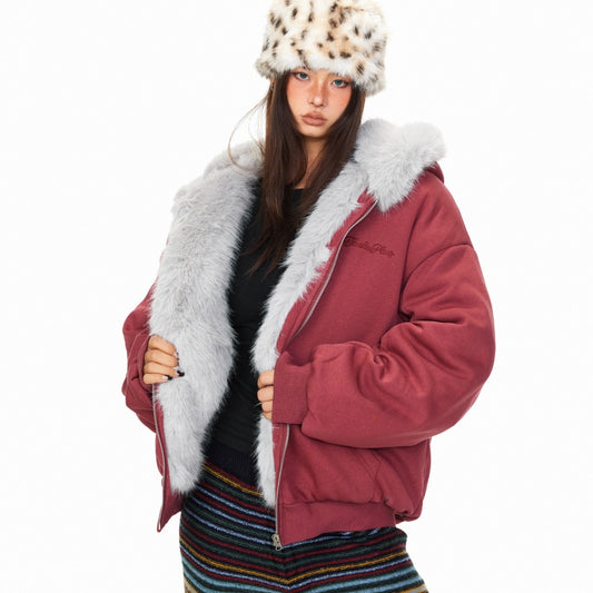 Hooded Cotton Winter American High Street Loose Thickened Warm