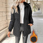 Lorsion Slim-Fit Fleece-Lined Cotton-Padded Coat – Mid-Length Warm Winter Jacket for Women