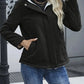 Fleece-lined Hooded Coat Winter Preppy Style Long Sleeve Jacket Warm Pockets Cotton Coat Women's Clothing