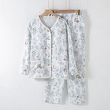 Lorsion Long Sleeve Cotton Homewear Suit – Simple Collarless Loungewear for All Seasons