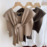 Lorsion Knitted Shoulder Pad Knotted Women’s Scarf – Elegant Versatile Wrap for Air-Conditioned Rooms