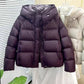 Lorsion Solid Color Puff Cotton Padded Jacket – Women’s Short Hooded Winter Coat