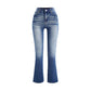 Lorsion European & American Ladies Jeans – High Waist Washed Denim Casual Pants