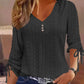 Lorsion Solid Color Jacquard Long-Sleeved Top – Elegant Button Casual T-Shirt for Women