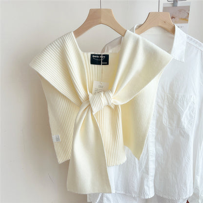 Lorsion Knitted Shoulder Pad Knotted Women’s Scarf – Elegant Versatile Wrap for Air-Conditioned Rooms