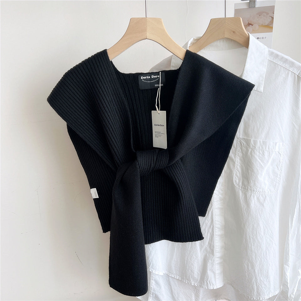 Lorsion Knitted Shoulder Pad Knotted Women’s Scarf – Elegant Versatile Wrap for Air-Conditioned Rooms