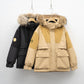 Hooded Jacket Fox Fur Women's Workwear Collar