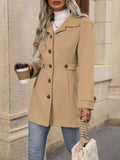 Lorsion Elegant Woolen Coat – Single-Breasted Lapel Mid-Length Jacket for Women