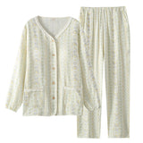 Lorsion Long Sleeve Cotton Homewear Suit – Simple Collarless Loungewear for All Seasons