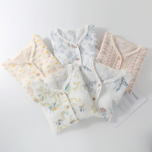 Lorsion Long Sleeve Cotton Homewear Suit – Simple Collarless Loungewear for All Seasons