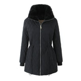 Lorsion Slim-Fit Fleece-Lined Cotton-Padded Coat – Mid-Length Warm Winter Jacket for Women