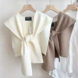 Lorsion Knitted Shoulder Pad Knotted Women’s Scarf – Elegant Versatile Wrap for Air-Conditioned Rooms