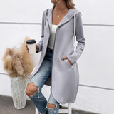 Lorsion Personality Street Zip Hooded Sweatshirt – Long Velvet Lined Casual Hoodie for Women