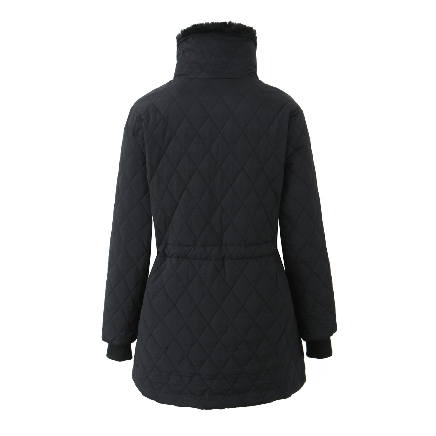 Lorsion Slim-Fit Fleece-Lined Cotton-Padded Coat – Mid-Length Warm Winter Jacket for Women