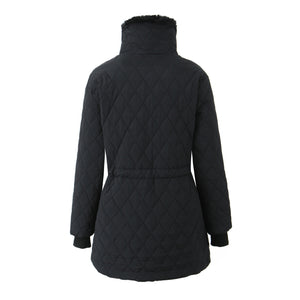Lorsion Slim-Fit Fleece-Lined Cotton-Padded Coat – Mid-Length Warm Winter Jacket for Women
