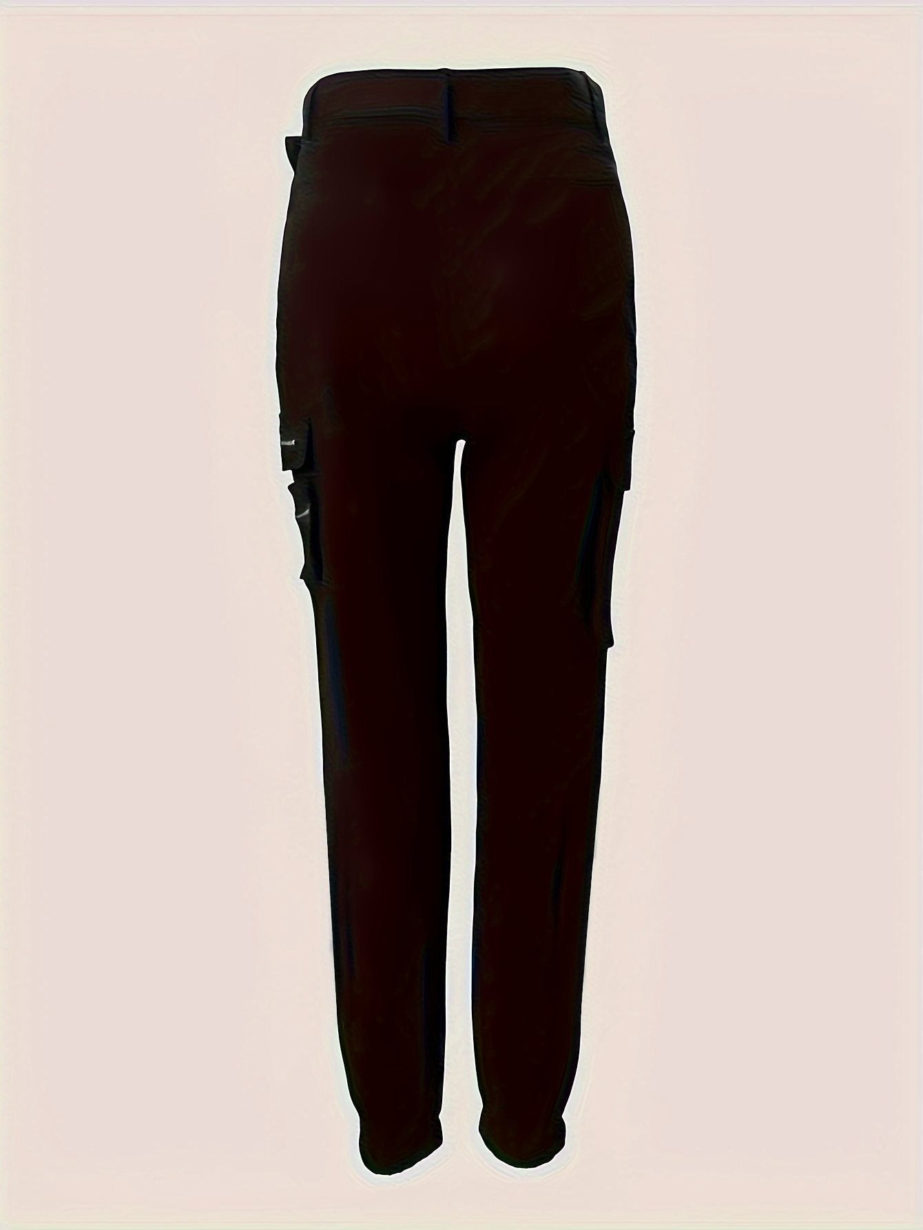 Lorsion Zipper Pocket Design High Waist Tooling Pants – Asymmetric Splicing Big Horn Style for Women