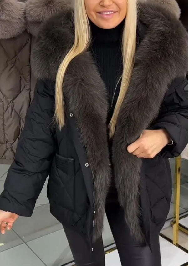 Lorsion Hooded Cotton Jacket – Women’s Mid-Length Warm Winter Coat