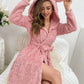 Lorsion Love Flannel Bathrobe – Sweet & Cute Warm Night Robe for Women
